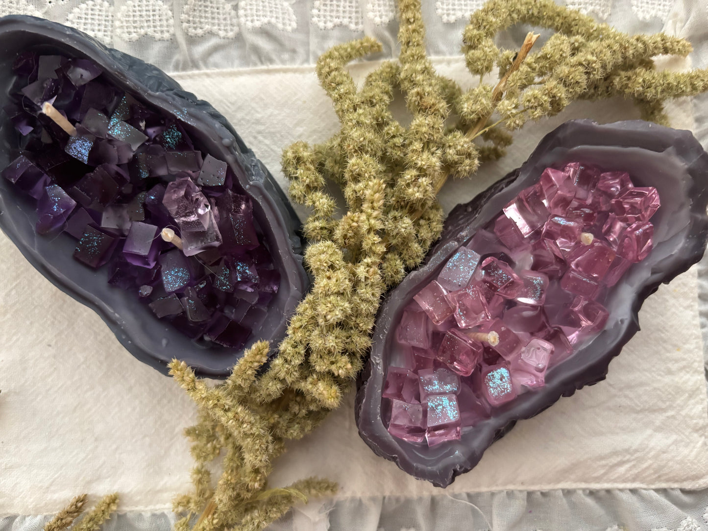 Pink Amethyst Candle