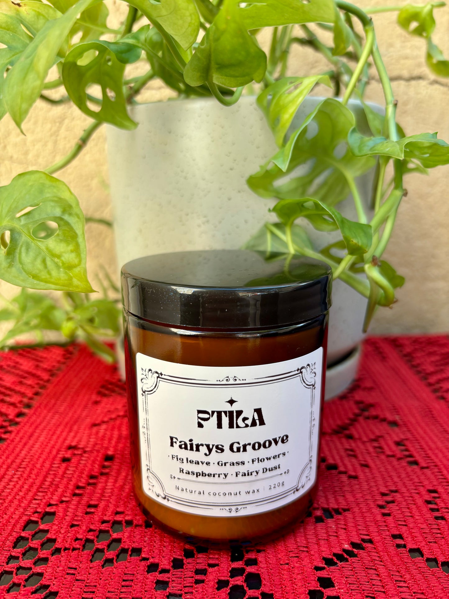 Amber glass container Candle