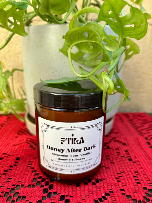 Amber glass container Candle