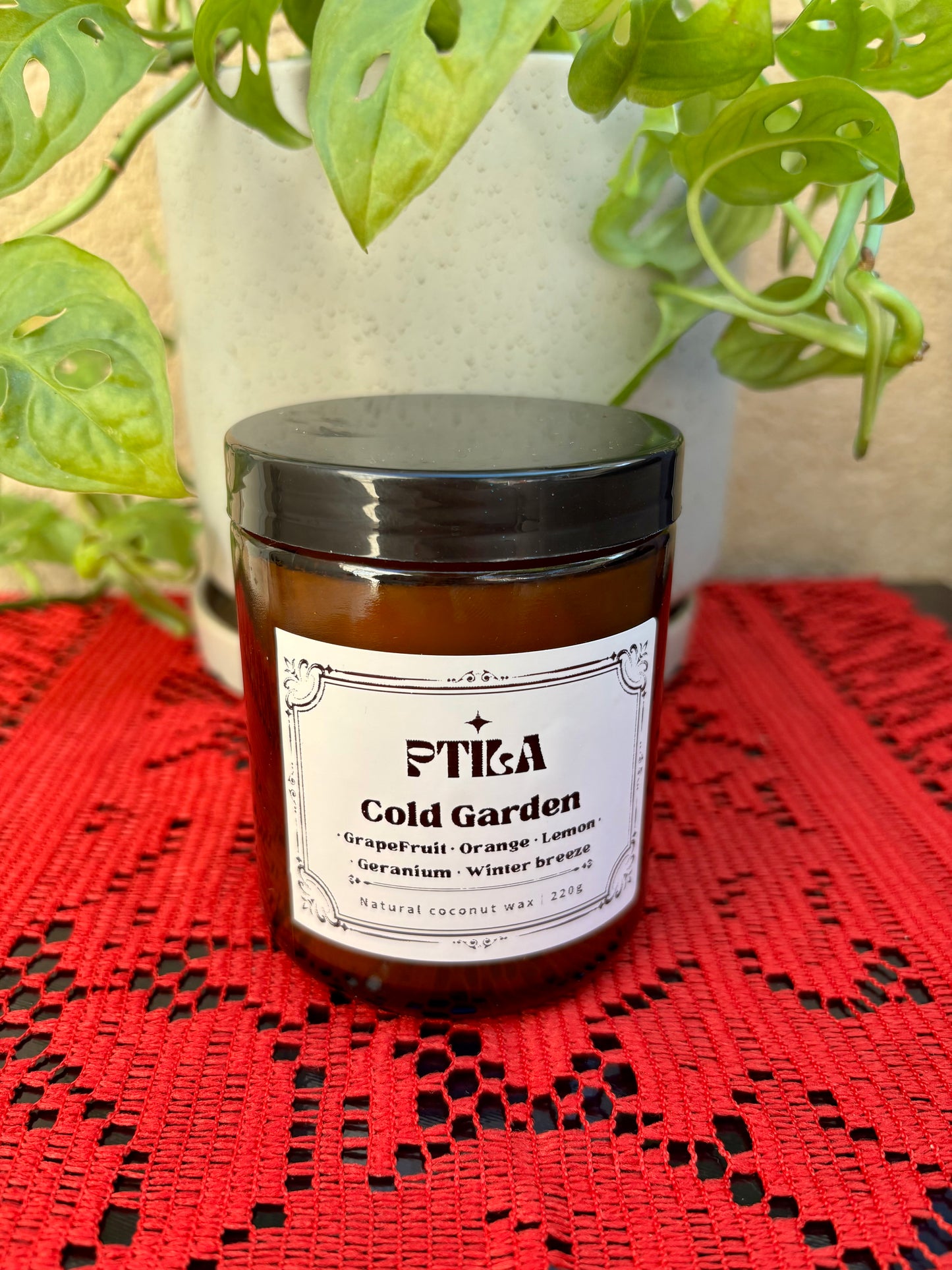 Amber glass container Candle