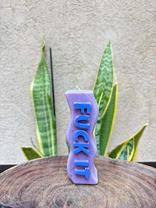 Purple Fuck it candle
