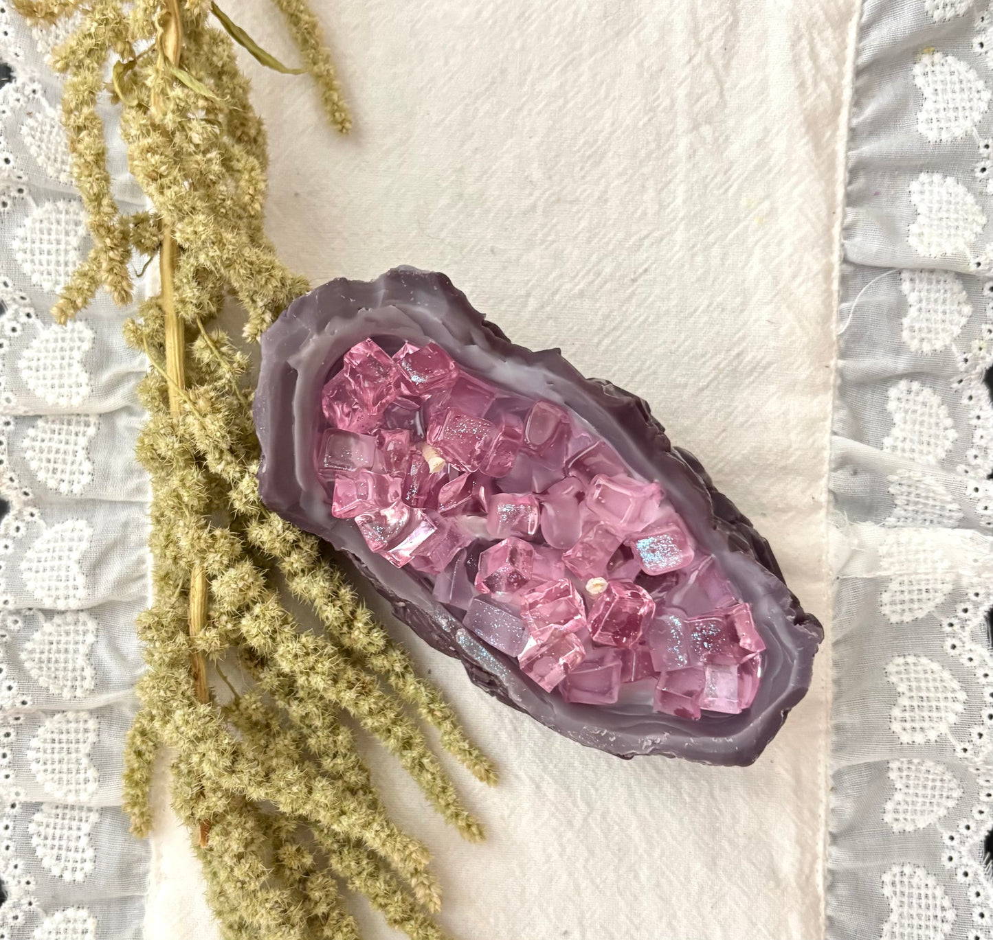 Pink Amethyst Candle