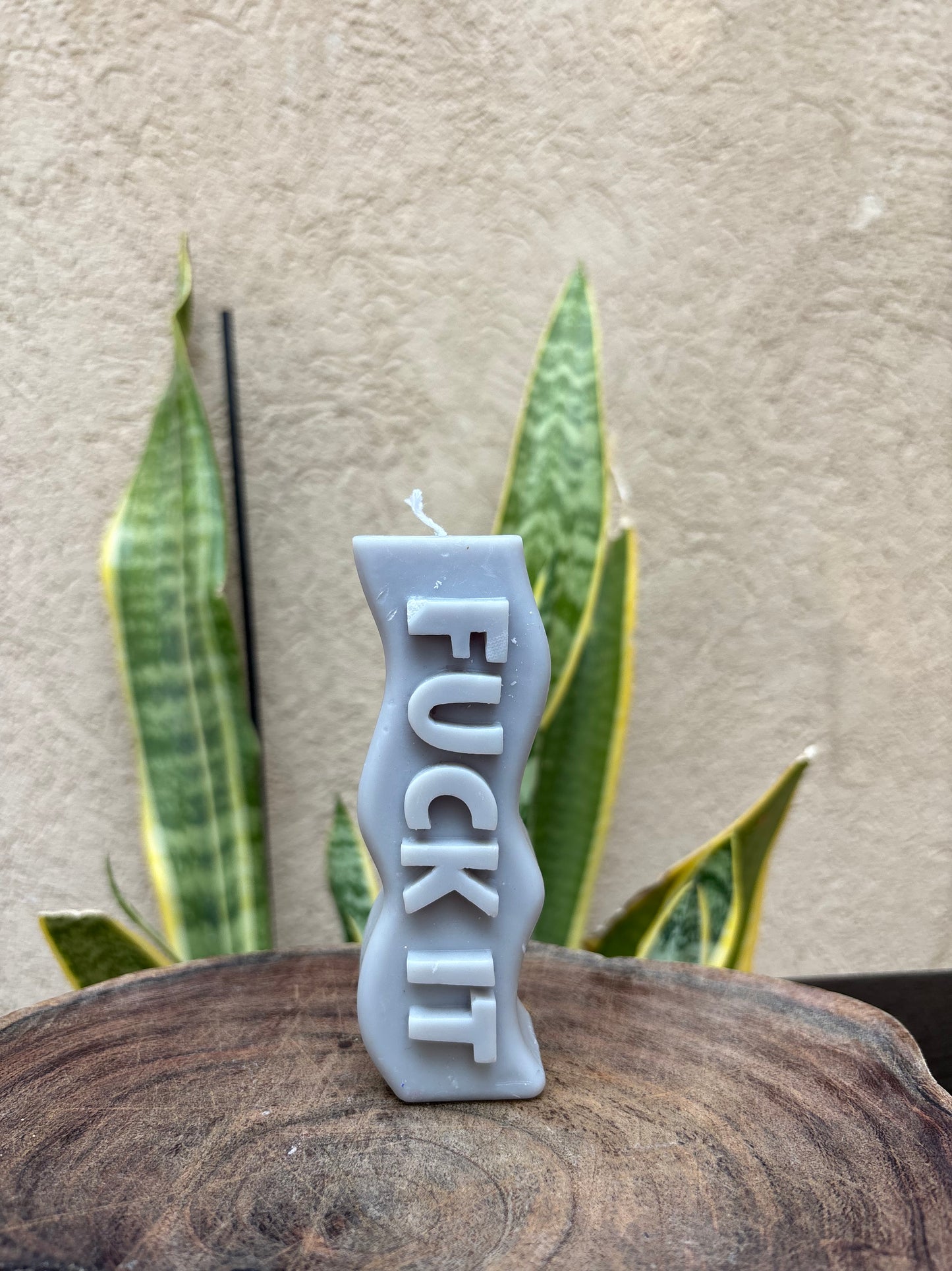Grey Fuck it candle